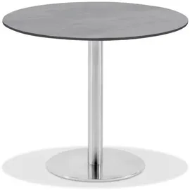 Niehoff Bistro Klapptisch Ø 125 x 75 cm HPL Beton-Design/weiß