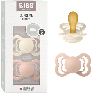 Bibs Schnuller Supreme 2er Pack Latex Blush+Ivory 6-36m