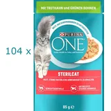 (EUR 10,18 / kg) Purina ONE Sterilcat Truthahn + grüne Bohnen in Sauce 104x 85 g