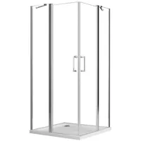 Boromal Eckdusche Duschkabine Pendeltür 80x80 Eckeinstieg Schwingtüren Drehtür 185H, BxT: 80x120 cm, Duschtrennwand Dusche 6mm ESG NANO Glas Duschwand silberfarben 80 cm x 185 cm x 120 cm