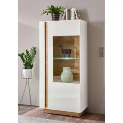 Kleine Vitrine Clair - Weiß Glanz