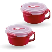 BestLivings Frischhaltebox 0,85L Frühstücksschale im Set Rot 2er Pack