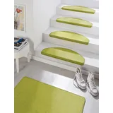 HANSE HOME »Fancy«, halbrund, 7 mm Höhe, 15 Stück, Treppenmatten, Selbstklebend, Stufenteppich, Treppenstufen grün ca. 23x65cm