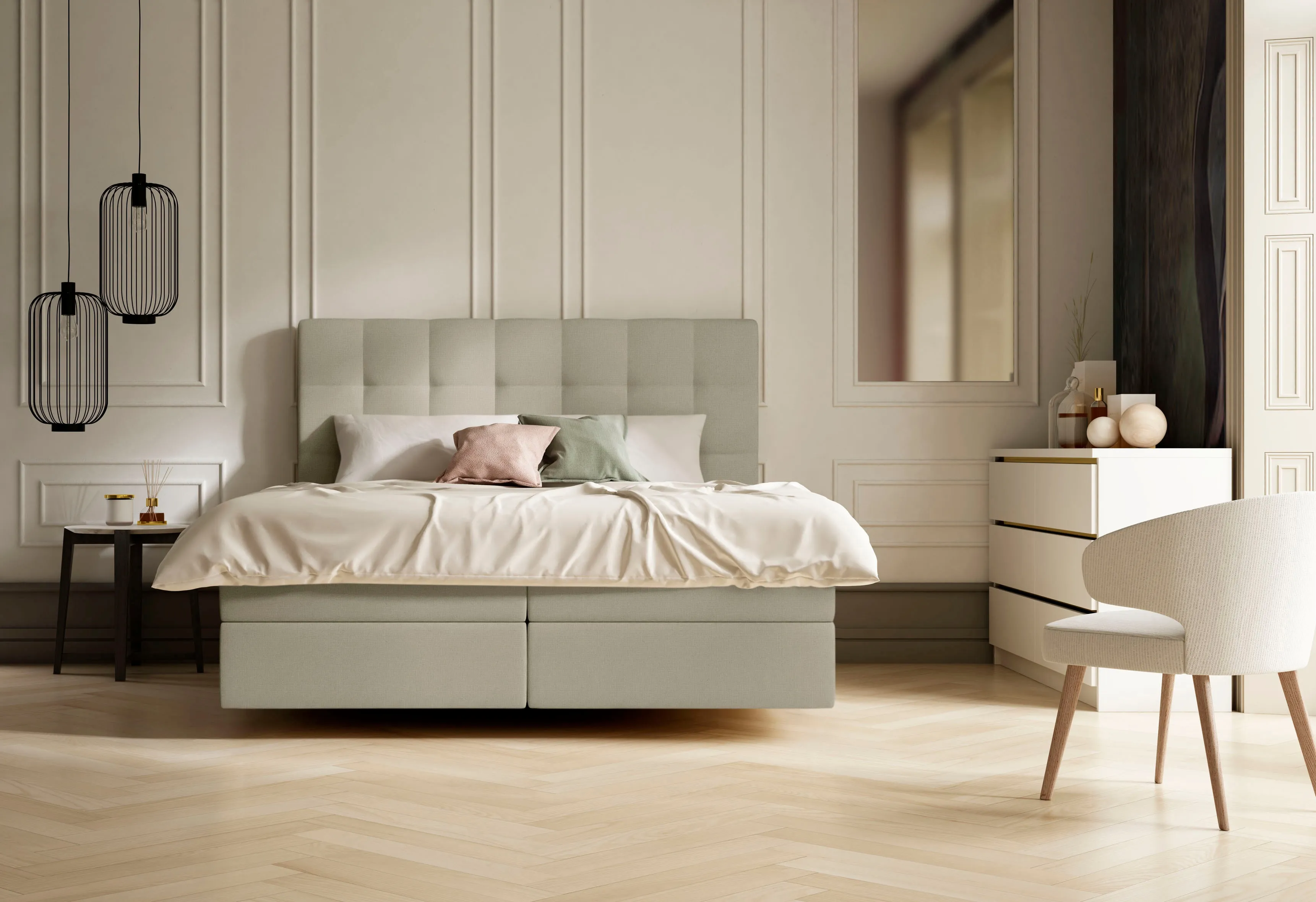 Schlaraffia Boxspringbett »Aida«, mit GELTEX® Next Topper und 7-Zonen-Tonnentaschen-Federkernmatratze Schlaraffia beige