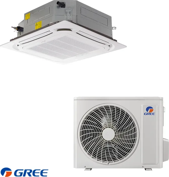 Gree GUD35T1 + GUD35W1/NhA-S Kassettenklimaanlage – 12.000 BTU, A++/A+, WLAN, 360°-Luftstrom, bis zu 23 m2