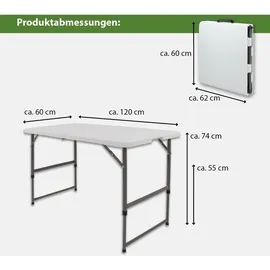 Trutzholm Campingtisch Set Klapptisch 120x60 cm Weiß