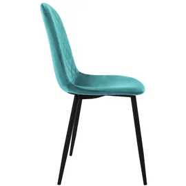 ML-Design 4er Set Petrol, Küchenstuhl mit Samtbezug