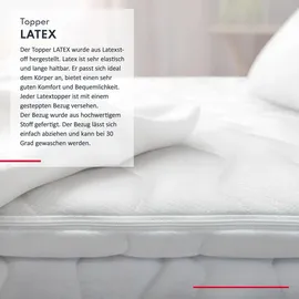 Fdm Matratzentopper Latex MAX Matratze Topper 100x200 cm Härtegrad H3 Höhe 4 cm Allergiker Geeignet Öko-Tex Weiß,