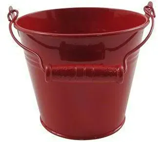 Eimer Zink D12H10cm Holzgriff rot