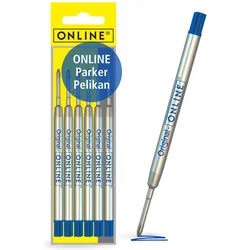 ONLINE® Kugelschreiberminen 6 St. 0.6 mm Blau