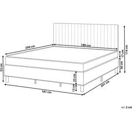 Beliani Countess 180 x 200 cm Hellgrau