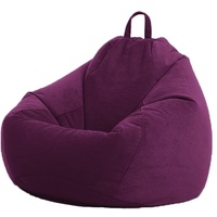Highdi Cord Sitzsack für Erwachsene Indoor Outdoor Sitzkissen Waschbarer Weicher Flauschiger Sofabettbezug Ohne Füllung Gartenkissen Bodenkissen für Wohnzimmer (90x110cm,Violett)