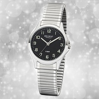 Armband-Uhr Quarz Metall silber 2242415 Damen Uhr Regent Zugarmband UR2242415