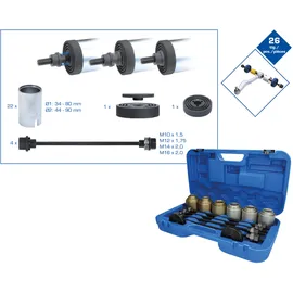 BRILLIANT TOOLS Zug- und Druckhülsen-Satz, mit 4 Spindeln, 26-tlg