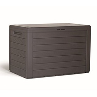 Auflagenbox Balkonbox Kunststoff Holz-Optik Mokka 190L