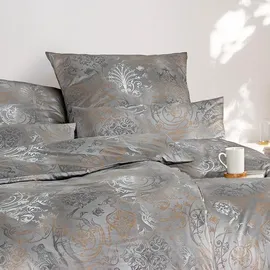 Estella Schweizer Premium Satin Bettwäsche Svizzera grau