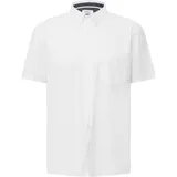s.Oliver Regular Fit: Kurzarmhemd mit Struktur-Streifen und Button-Down-Kragen - weiß - S