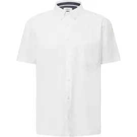 s.Oliver Regular Fit: Kurzarmhemd mit Struktur-Streifen und Button-Down-Kragen - weiß - S
