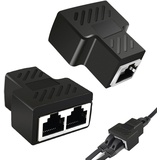 Jaimela 2 Pack LAN Splitter Verteiler, RJ45 LAN Splitter, LAN Splitter 1 auf 2 Gleichzeitig Adapter, Ethernet Splitter Netzwerk Verlängerungen Adapter für Ethernet CAT 5/6/7/8 Kable