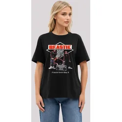 T-Shirt F4NT4STIC "Beastie Boys", Damen, Gr. S, schwarz (off schwarz), Obermaterial: 100% Baumwolle, casual, oversize, Rundhals, Kurzarm ohne Bündchen, Shirts, Streetwear Fashion