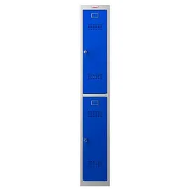 Phoenix Spind Locker blau, grau PL1230GBK, 2 Schließfächer 30,0 x 50,0 x 183,0 cm