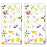 20 einzelne Taschentücher Blumen Bunt verstreuter Frühling. 2 Packungen mit 10 einzelnen Papiertaschentücher bedruckt als Geschenk.