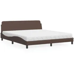 Bett mit Matratze Braun 180x200 cm Kunstleder