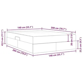 vidaXL Aufbewahrungsbett 140 x 200 cm Rosa