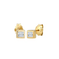 Elli DIAMONDS Prinzessschliff Diamant (0.2 ct.) 585er Gelbgold Ohrringe Damen