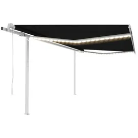 vidaXL Markise Automatisch mit LED & Windsensor 4x3 m Anthrazit