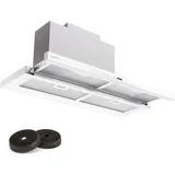 Klarstein Dunstabzugshaube 90cm, 640 m3/h Abluft LED Weiß