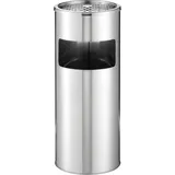 Durable Papierkorb EDELSTAHL mit Ascher metallic silber