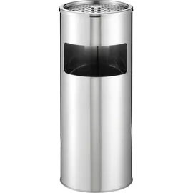 Durable Papierkorb EDELSTAHL mit Ascher metallic silber