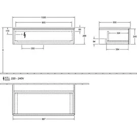 Villeroy & Boch Antao Sideboard 1000x268x500mm K40103HK mit Struktur FK/AP: HK/3