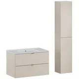 Lomadox - Badmöbel Set 2-teilig Mit 80 Cm Waschtisch In Kaschmir Matt Durango-56