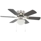 vidaXL 82 cm dekorativer Deckenventilator mit Leuchtmittel dunkelbraun