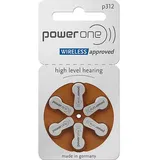Typ 312 PR41 Power One Hörgerätebatterien 1,45 V - Braun - 6 Stück