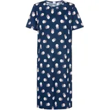 MEY Nachtwäsche Serie Scribbled Dots Sleepshirt, Rundhals, Kurzarm, für Damen, 1118 Deep Marine 42