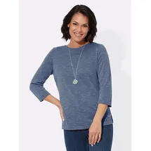 Casual Looks WITT WEIDEN 3/4-Arm-Shirt in jeansblau-ecru-gemustert | Gr.: 48,