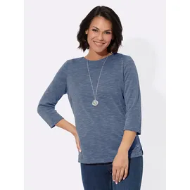 Casual Looks WITT WEIDEN 3/4-Arm-Shirt in jeansblau-ecru-gemustert | Gr.: 48,