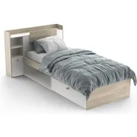 Youdoit Bett Modulable 90 x 190/200 cm Eiche hell weiß