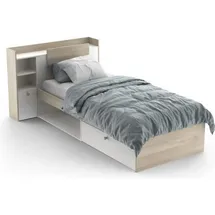 Youdoit Bett Modulable 90 x 190/200 cm Eiche hell weiß