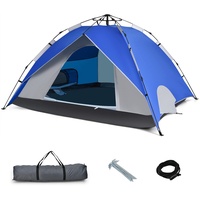 GYMAX 2 in 1 Pop Up Zelt für 4 Personen, Wurfzelt Familienzelt Sonnenschutz & Wasserdicht 2000 mm, Doppelschichtiges Campingzelt mit Tragetasche, 260 x 223 x 154 cm