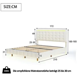 XDOVET Polsterbett 160 x 200 cm Beige