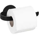 Wenko Turbo-Loc® Toilettenpapierhalter Bivio Black matt, Wandhalter aus Aluminium, Befestigen ohne Bohren, Schwarz