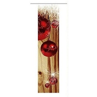 Schiebegardine Weihnachten Modern Red-Brown -Weihnachtsgardine, gardinen-for-life, Digitaldruck, Sublimationsdruck - sehr haltbar!, waschbar bei 30 Grad 60 cm x 245 cm