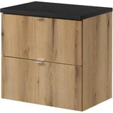 [en.casa] Waschbeckenunterschrank Skelbolu 60x60x40cm Eichenoptik/Schwarz