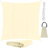 gardlov Sonnensegel Quadratisch 3,6x3,6 m für zuverlässigen Sonnenschutz Wasserdicht inkl. Befestigung Garten Strand Camping 23165, Farbe:Beige