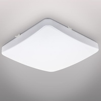 B.K.Licht - LED Deckenlampe mit warmweißer Lichtfarbe, 12 Watt, 1200 Lumen, LED Deckenleuchte, LED Lampe, Wohnzimmerlampe, Schlafzimmerlampe, Küchenlampe, 27x27x8,2 cm, Weiß