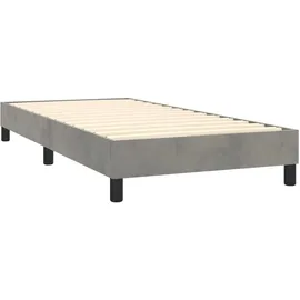 vidaXL Boxspringbett mit Matratze & LED Hellgrau 90x200 cm Samt